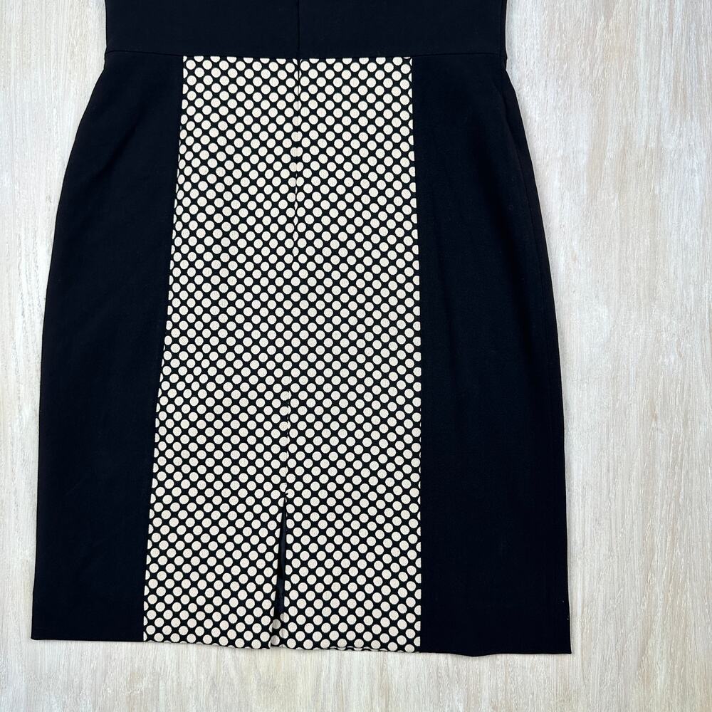 Tahari ASL Sleeveless Cream Black Lined Polkadot Career Workwear Lined Dress 6 - Picture 11 of 13
